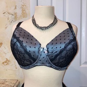 Parfait by Affinitas Black Silver Bra 40FF
